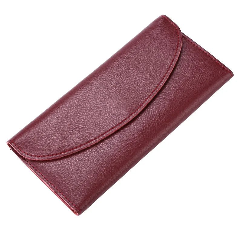 Femlion Genuine Leather Luxury Long Wallet for Men & Women