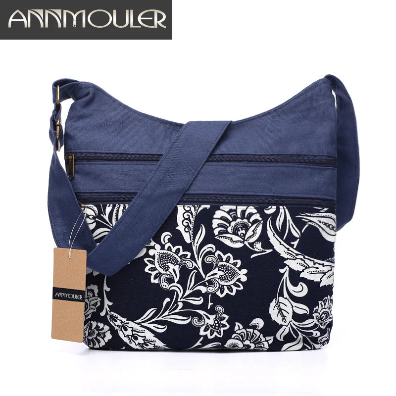 Femlion Vintage Patchwork Cotton Sling Bag for Women.