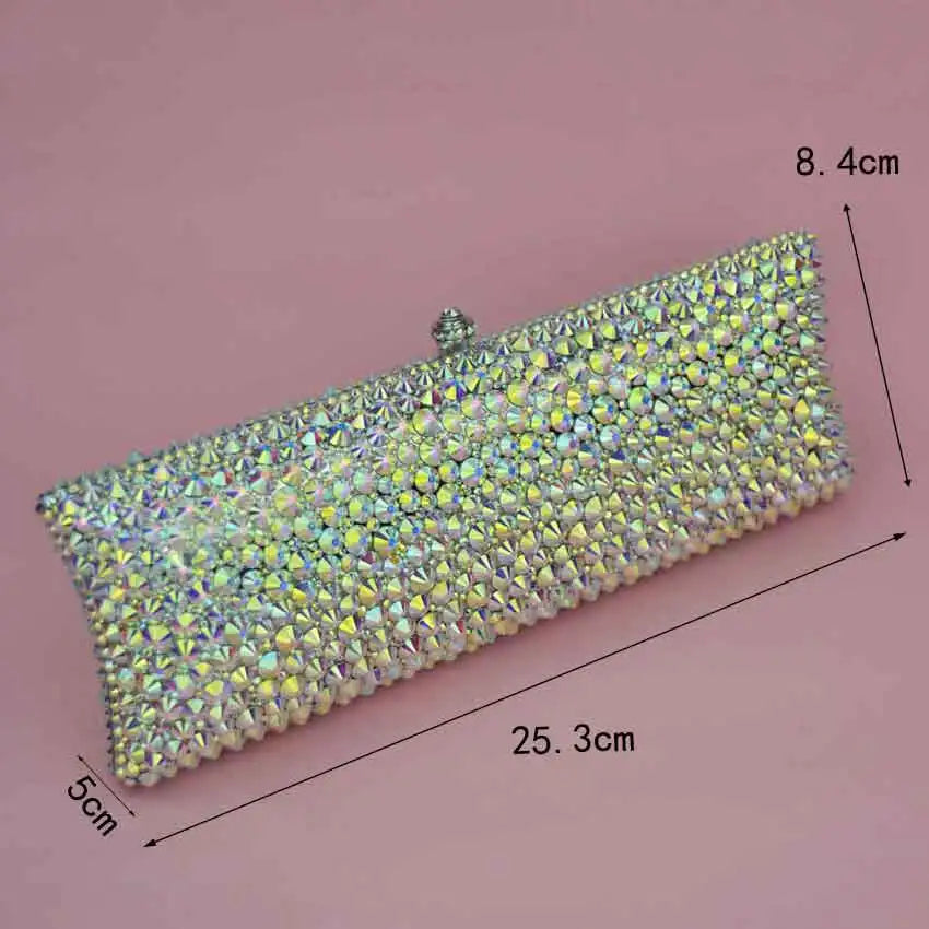 Femlion Crystal Rhinestone Evening Clutch Bag for Wedding and Special Occasions