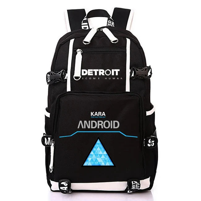 Femlion Detroit Become Human Game USB Backpack - Anime School Laptop Shoulder Bag