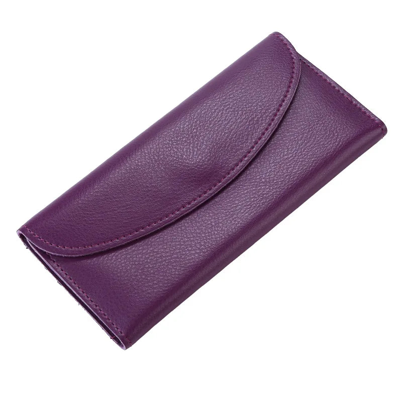 Femlion Genuine Leather Luxury Long Wallet for Men & Women