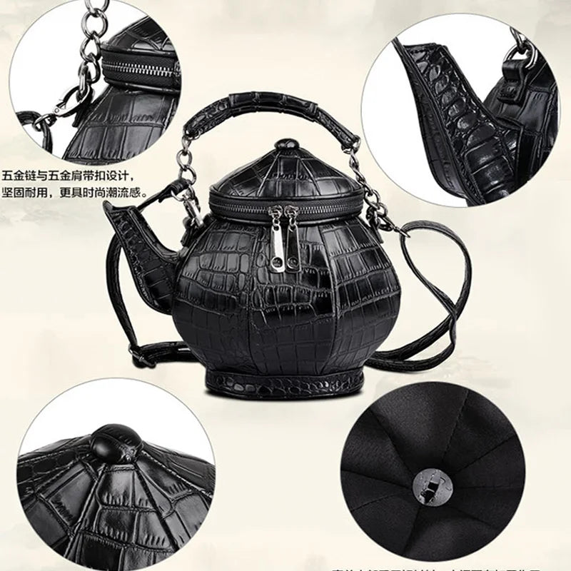 Femlion Teapot Messenger Bag Unisex Hard Cool Satchel - Korean Style Single Shoulder Handbag