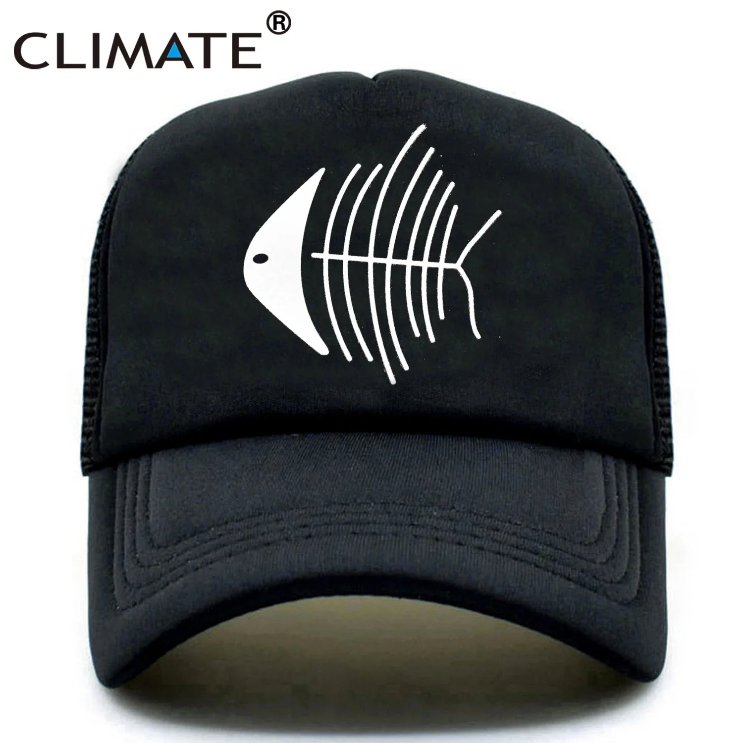 Femlion Fish Bone Trucker Cap for Men and Women