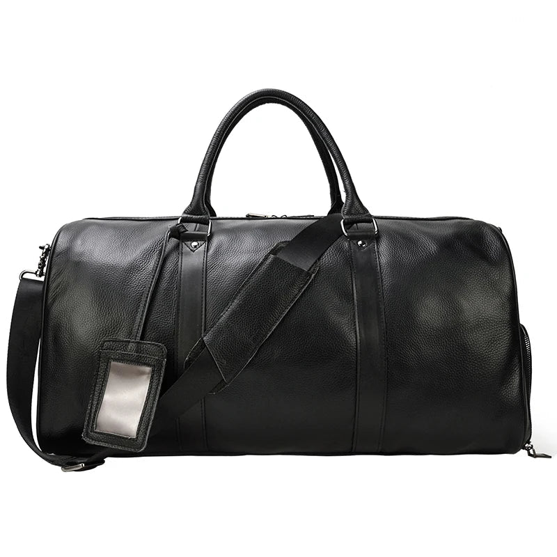 Femlion Waterproof Leather Travel Bag for Men 55cm