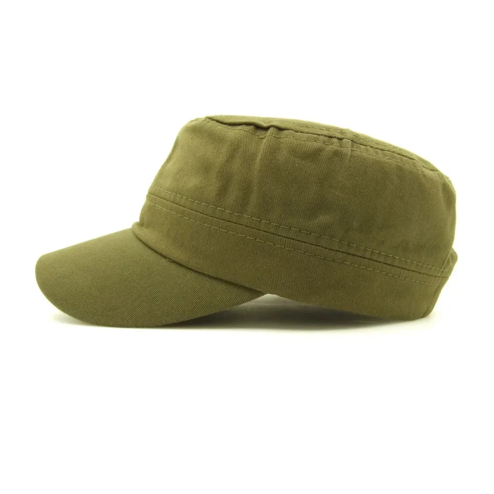 Femlion Military Army Flat Top Cap Army Green Men's Adjustable Hunting Hat