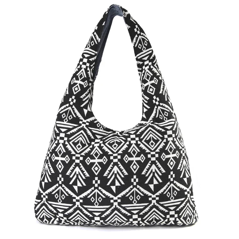 Femlion Bohemian Style Large Capacity Women's Cotton Shoulder Bag