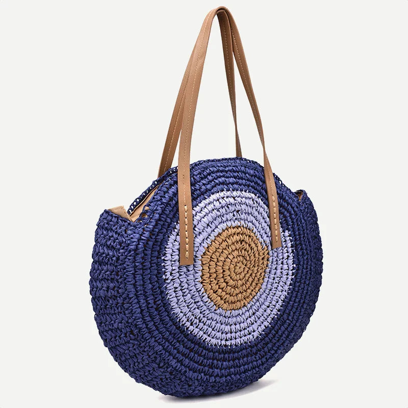 Femlion Vintage Straw Shoulder Bag Beach Travel Handbag