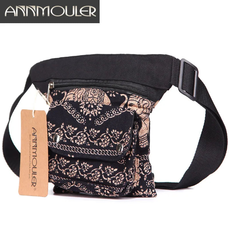 Femlion Bohemian Waist Belt Bag: Stylish Multi-pocket Fanny Pack for Women