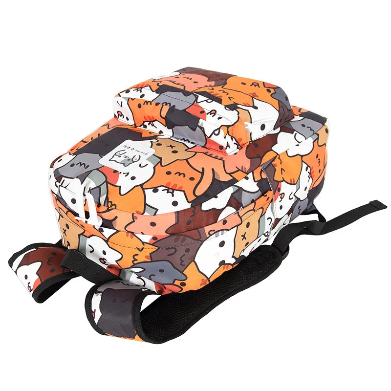 Femlion Neko Atsume Cat Backpack for School and Travel