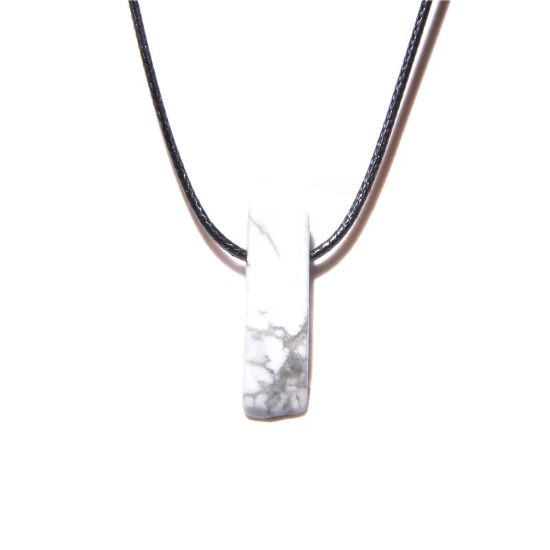 Aquamarines Quartz Slice Point Necklace Set by Femlion: Fashionable Stone Pendants, Perfect for Couples.