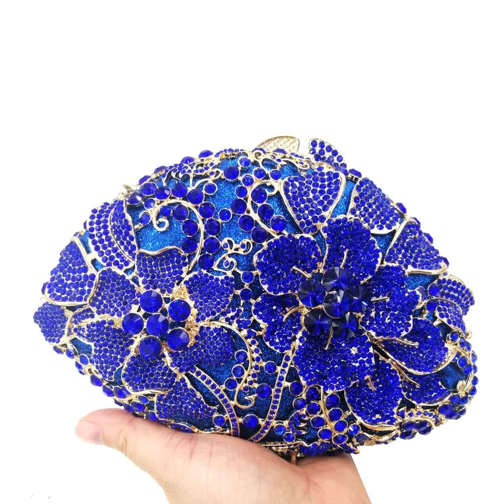 Femlion Flower Crystal Evening Bags for Women Party Wedding Purse Wristlets