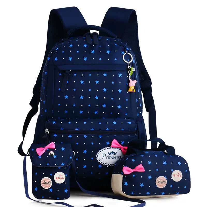 Femlion Printed Orthopedic Backpack Set for Teen Girls