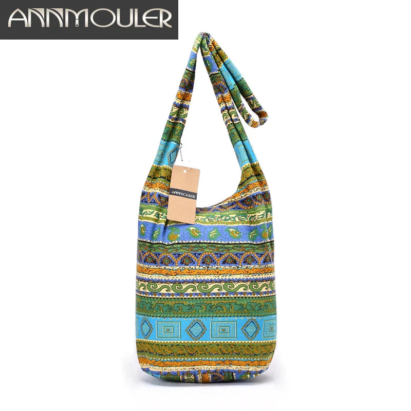 Femlion Tribal Hobo Bag: Large Capacity Soft Cotton Shoulder Sling Chest Bag