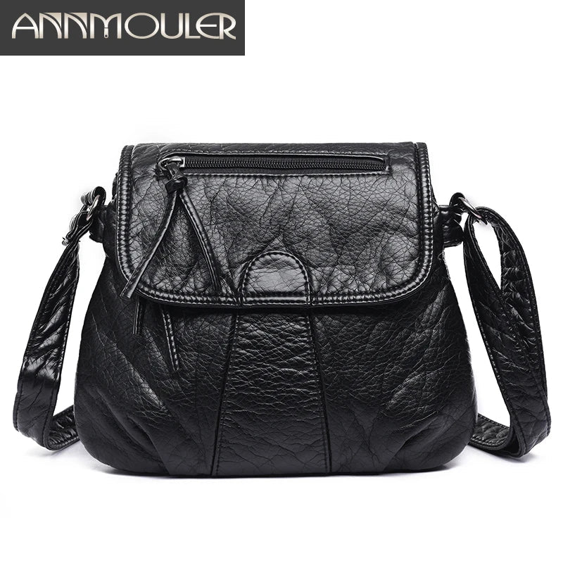 Femlion Crossbody Bag: Stylish Pu Leather Messenger Bag with Multiple Pockets.