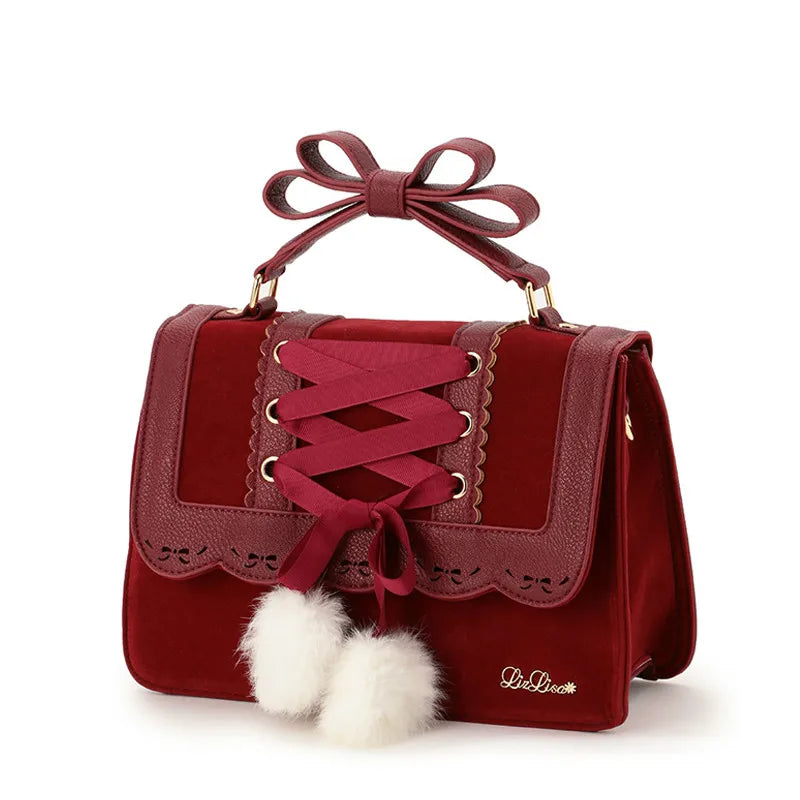 Femlion Red Bow Shoulder Bag, Cute Designer Handbag for Women by Liz Lisa