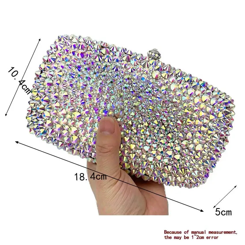 Femlion Crystal Rhinestone Evening Clutch Bag for Wedding and Special Occasions