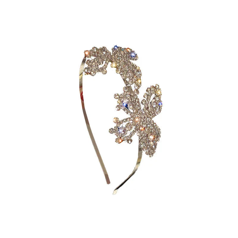 Femlion Crystal Rhinestone Butterfly Hairband - Bridal Wedding Accessories