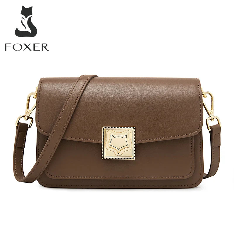 Femlion Retro Leather Shoulder Bag - Stylish Organ Box Messenger Bag for Women