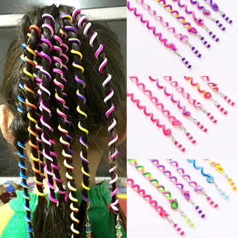 Femlion Crystal Headbands Set for Girls - 6pcs Colorful Long Hair Bands