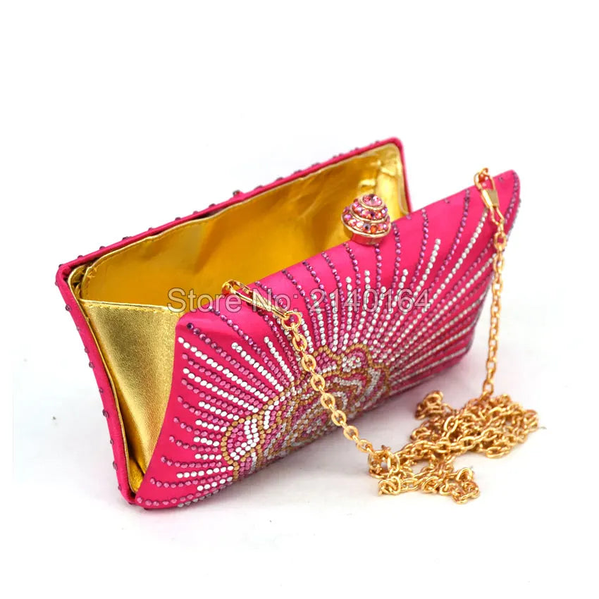 Femlion Sparkly Crystal Evening Clutch: Elegant Wedding Party Purse