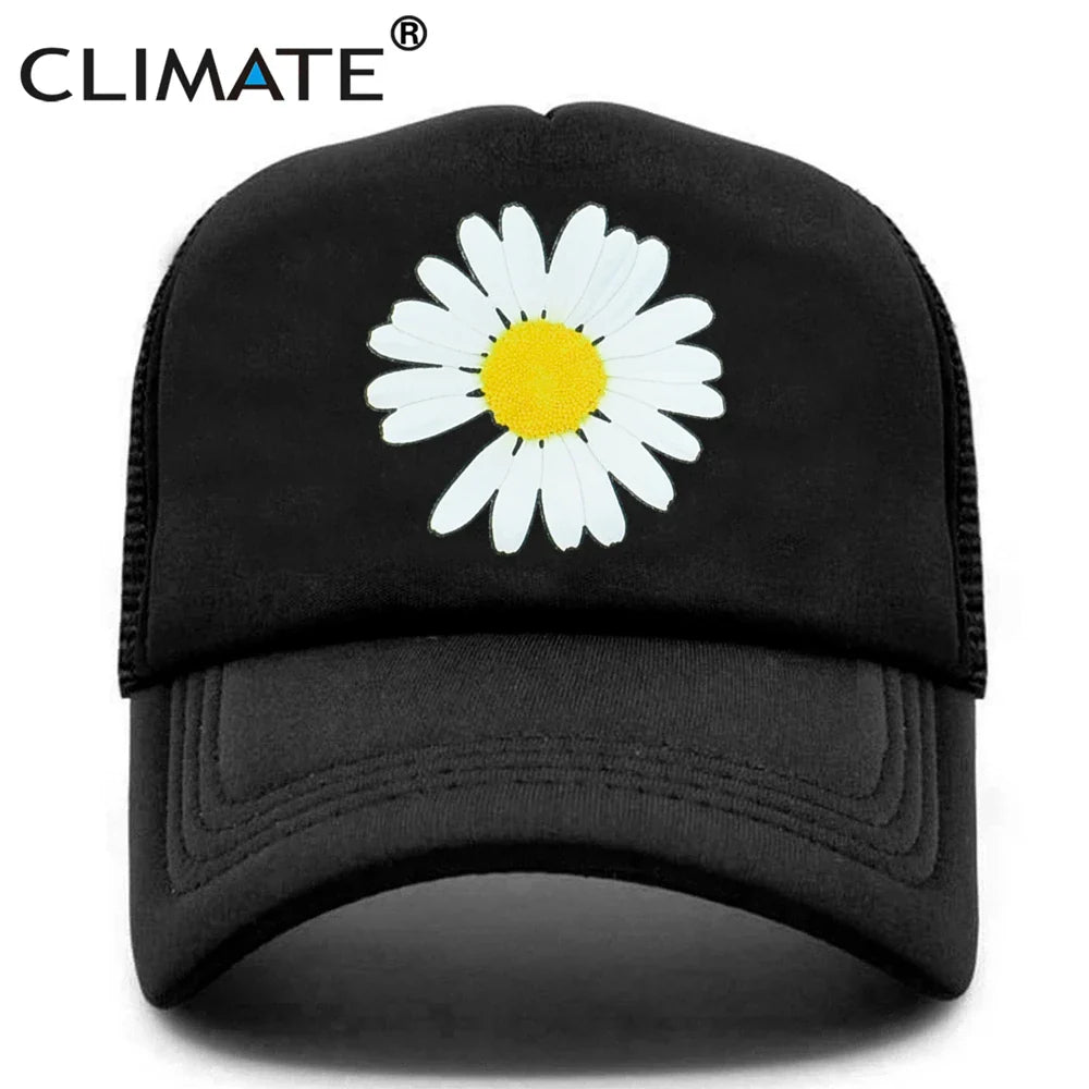 Femlion Daisy Flower Trucker Cap - Cute Hip Hop Summer Mesh Baseball Hat