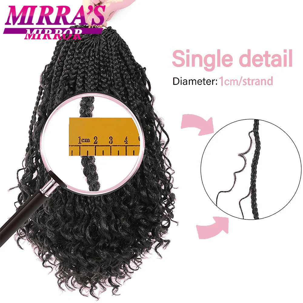 Femlion 14 Inch Goddess Box Braids Crochet Hair 3X with Curly Ends