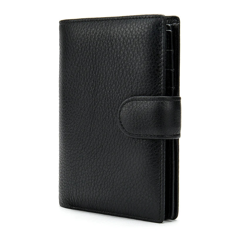 Femlion Men's Genuine Leather Slim Bifold Wallet: Stylish, Lightweight, Durable Business Purse