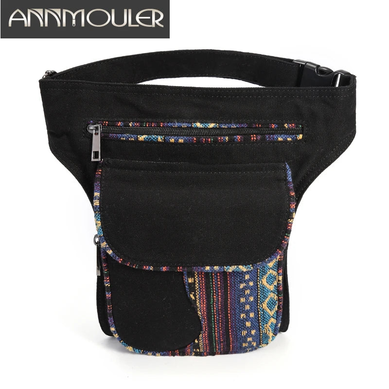 Femlion Boho Waist Bag for Women: Bohemian Style Fanny Pack with Phone Pockets