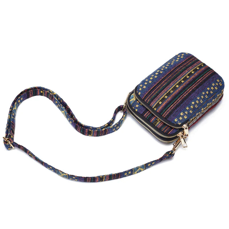 Femlion Boho Messenger Bag: Mini Phone Case Shoulder Purse