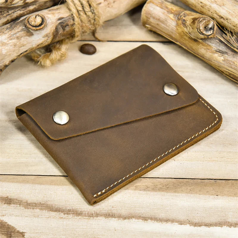 Femlion Genuine Leather Slim Wallet for Men and Women