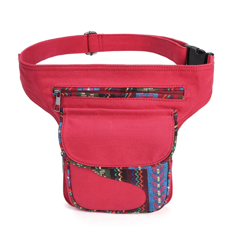 Femlion Vintage Waist Bag Pack with Large Capacity and Adjustable Belt.