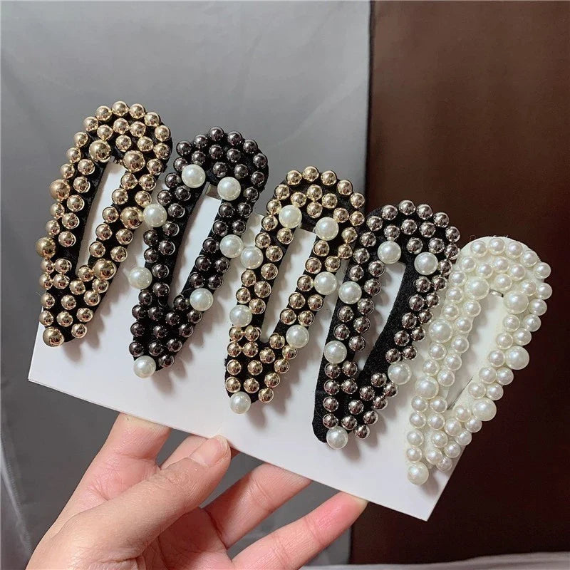 Femlion Pearl Metal Hair Barrettes Headwear Hairpins Hair Accessories