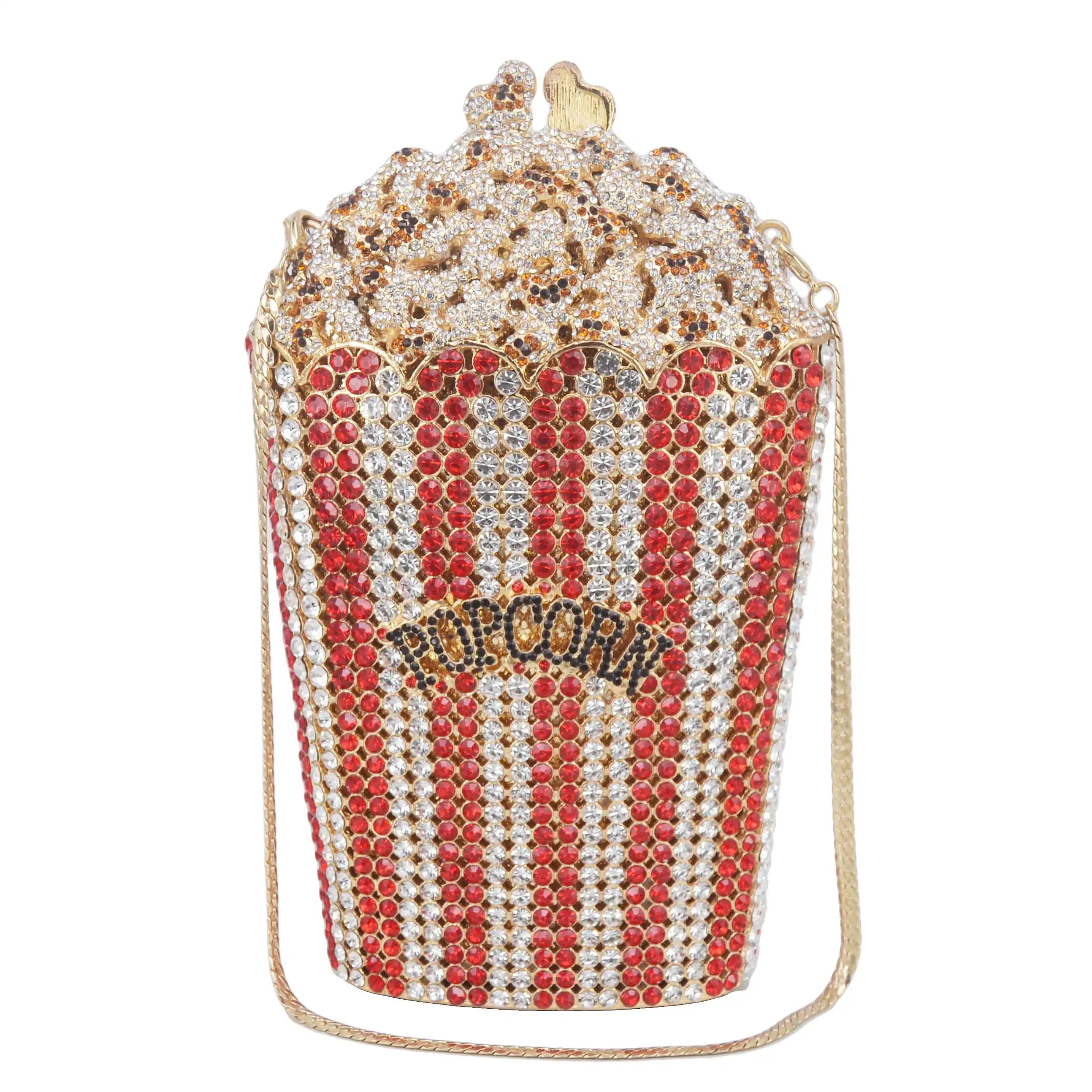 Femlion Crystal Evening Bags: Luxury Designer Popcorn Party Clutch in Colorful Shades