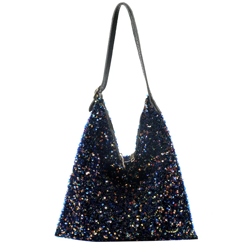 Femlion Sequin Shoulder Bag - Designer Fashion Handbag with Large Capacity