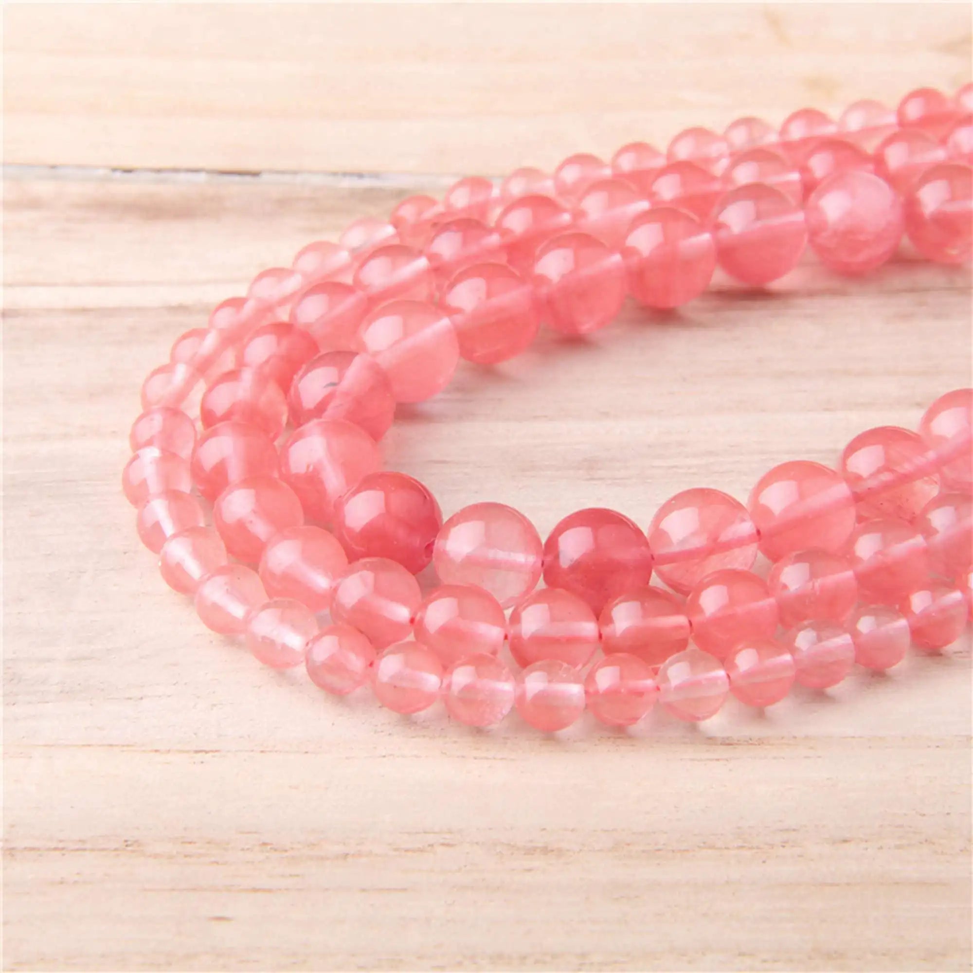 Femlion Red Watermelon Stone Bead Tourmaline Round Beads Set