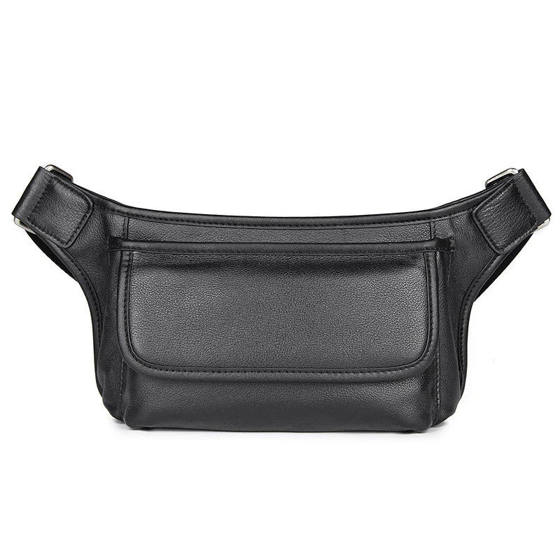 Femlion Vintage Leather Men's Waist Bag with Shoulder Strap