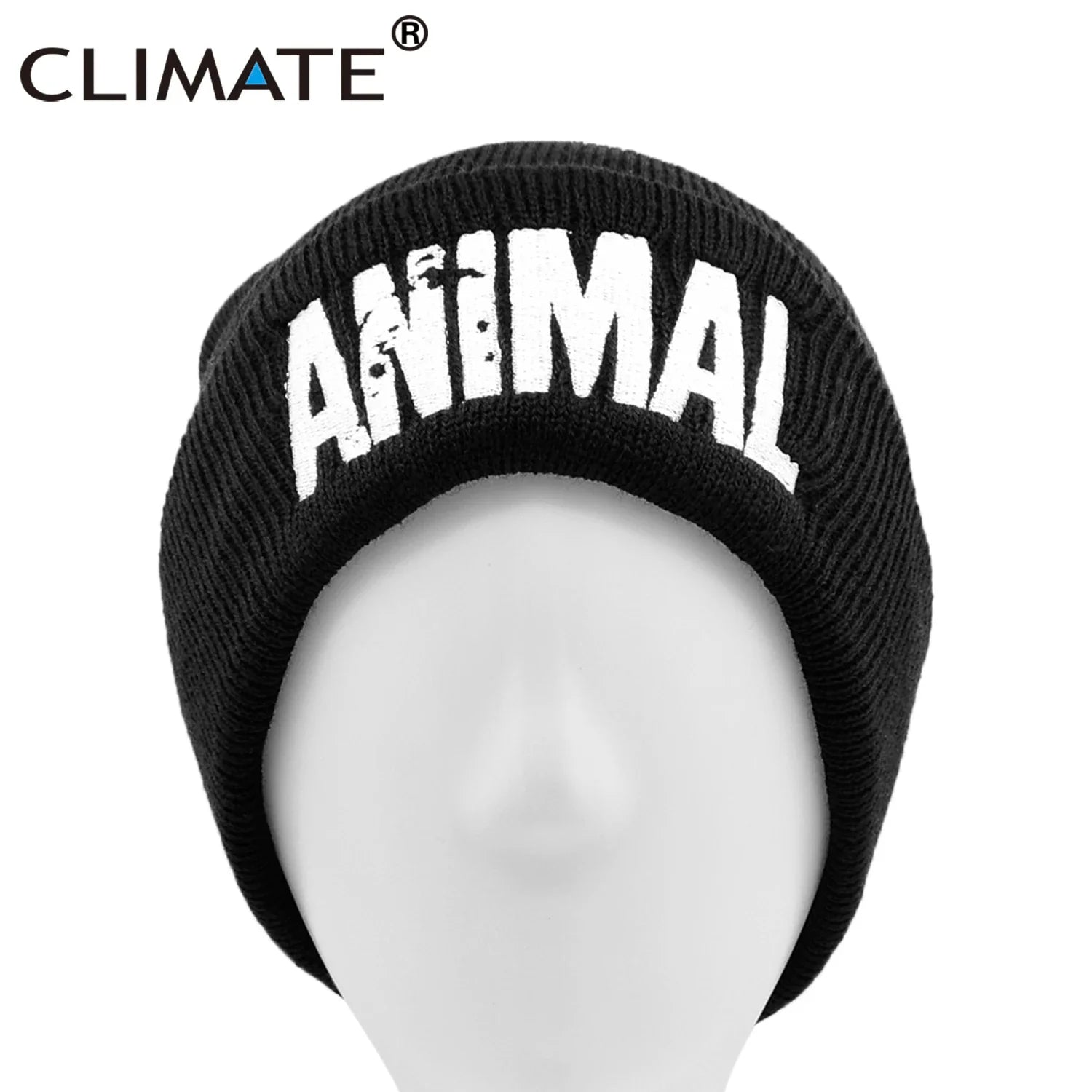 Femlion Winter Fitness Beanie for Men - Animal Logo Warm Hat