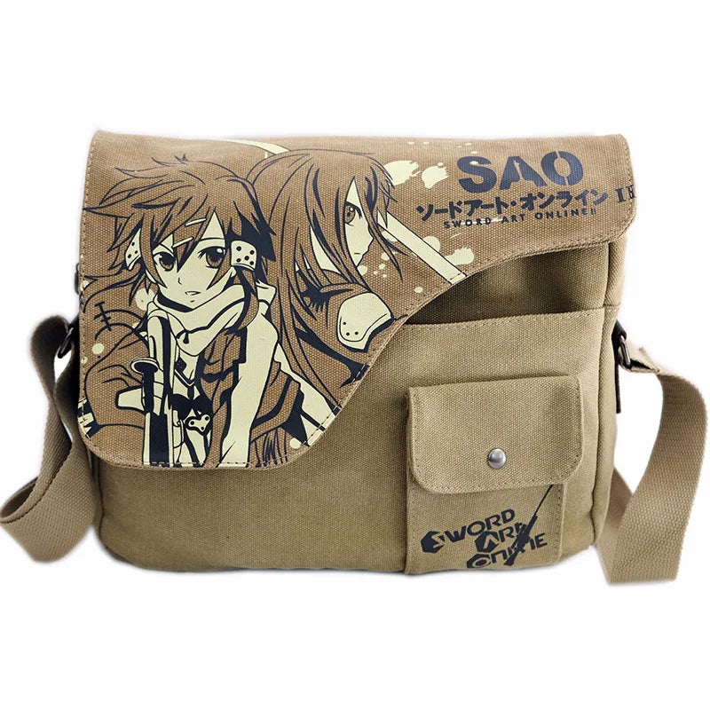 Femlion SAO Canvas Messenger Bag for Anime Sword Art Online Fans.