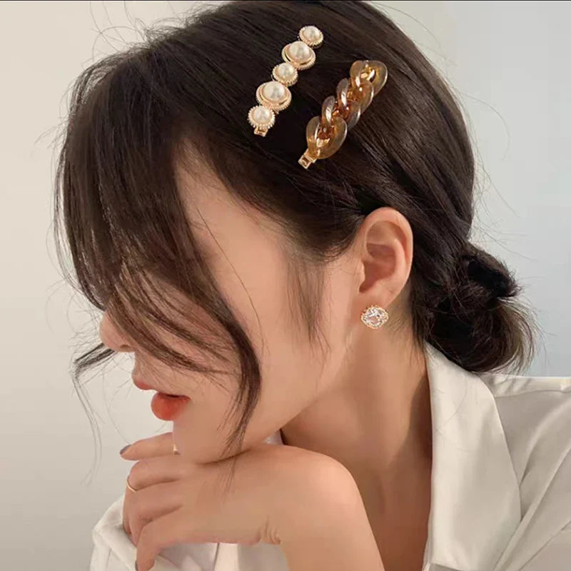 Femlion Pearl Barrettes Hairpin Set - Trendy Hair Accessories