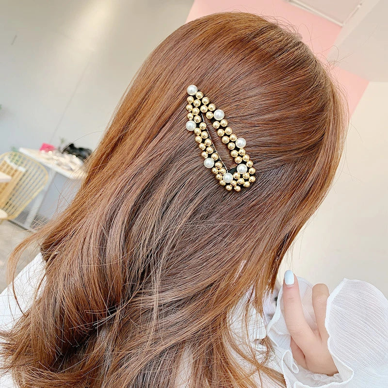 Femlion Pearl Metal Hair Barrettes Headwear Hairpins Hair Accessories