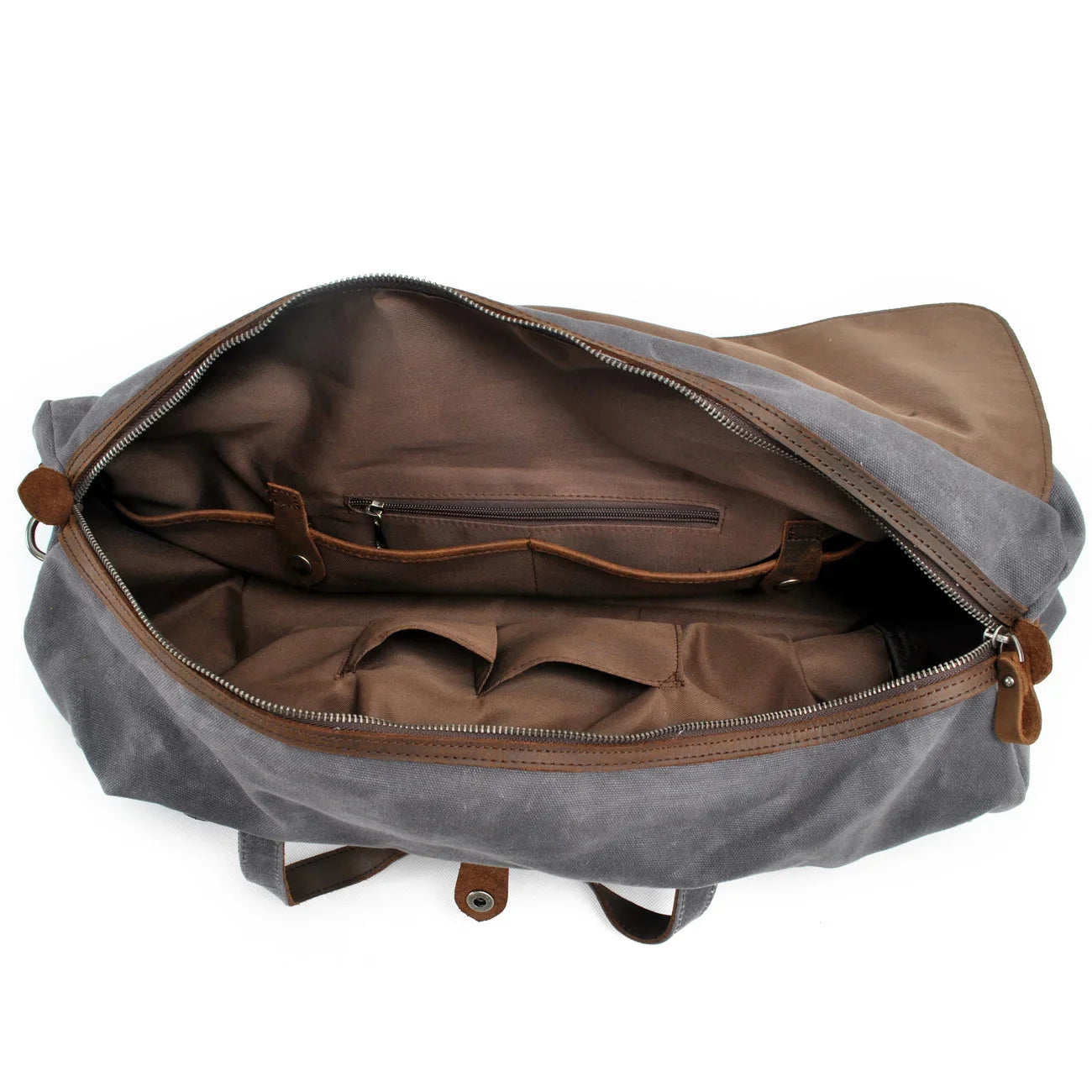 Femlion Classic Canvas Leather Duffle Bag for Men - Spacious Weekender & Overnight Hand Luggage