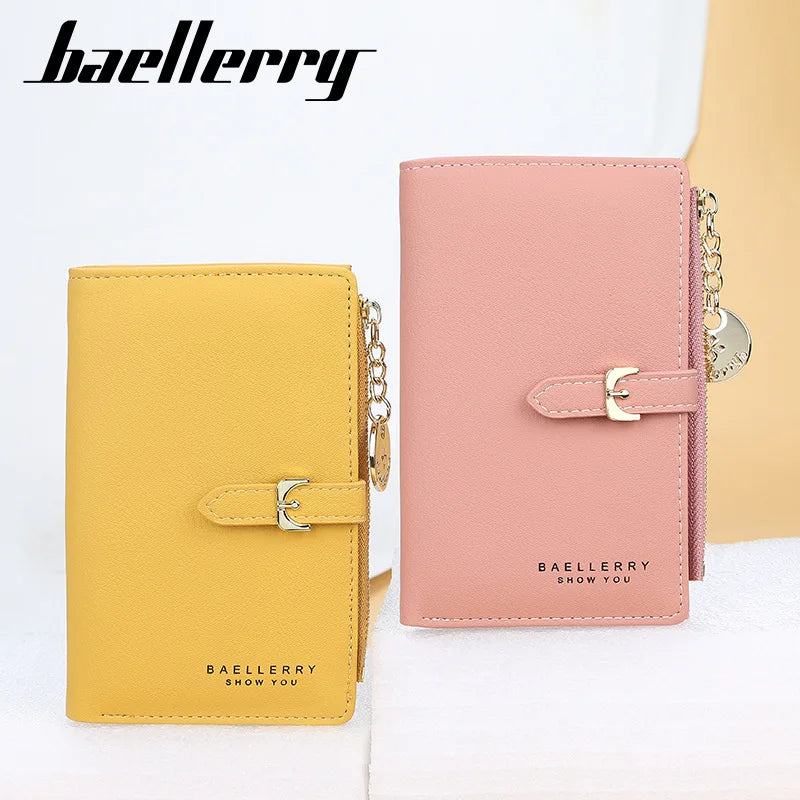 Femlion Leather Women Wallet | Slim Zipper Coin Card Holder Clutch Purse