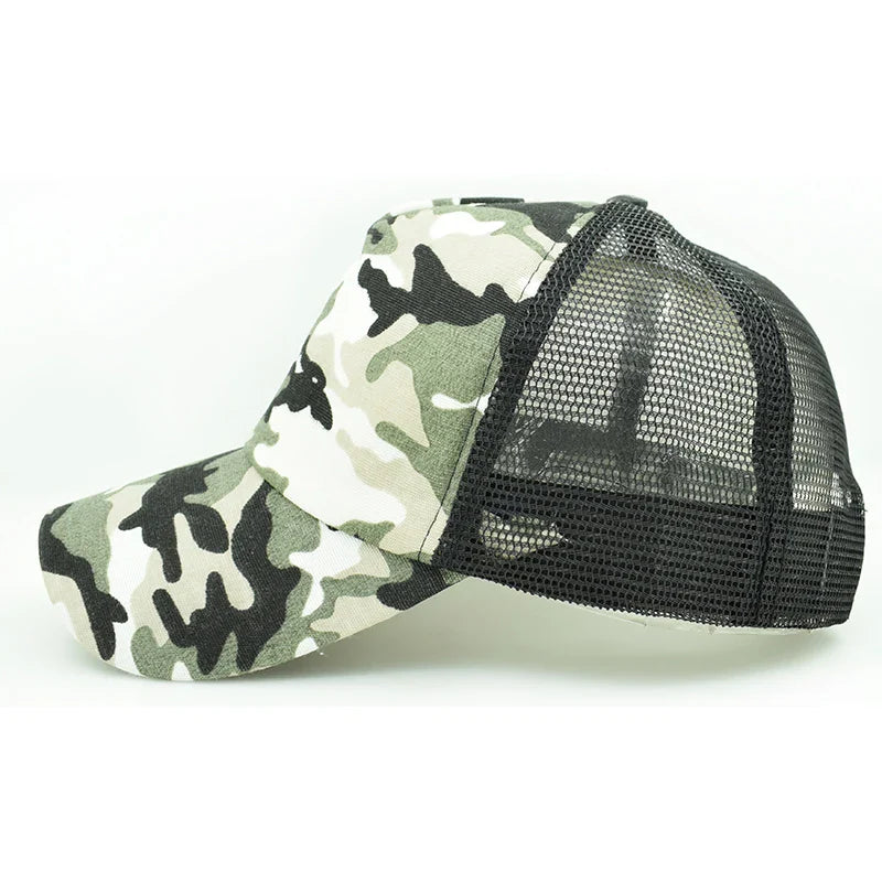 Femlion Men's Camo Trucker Cap: Lightweight Mesh Adjustable Summer Hat