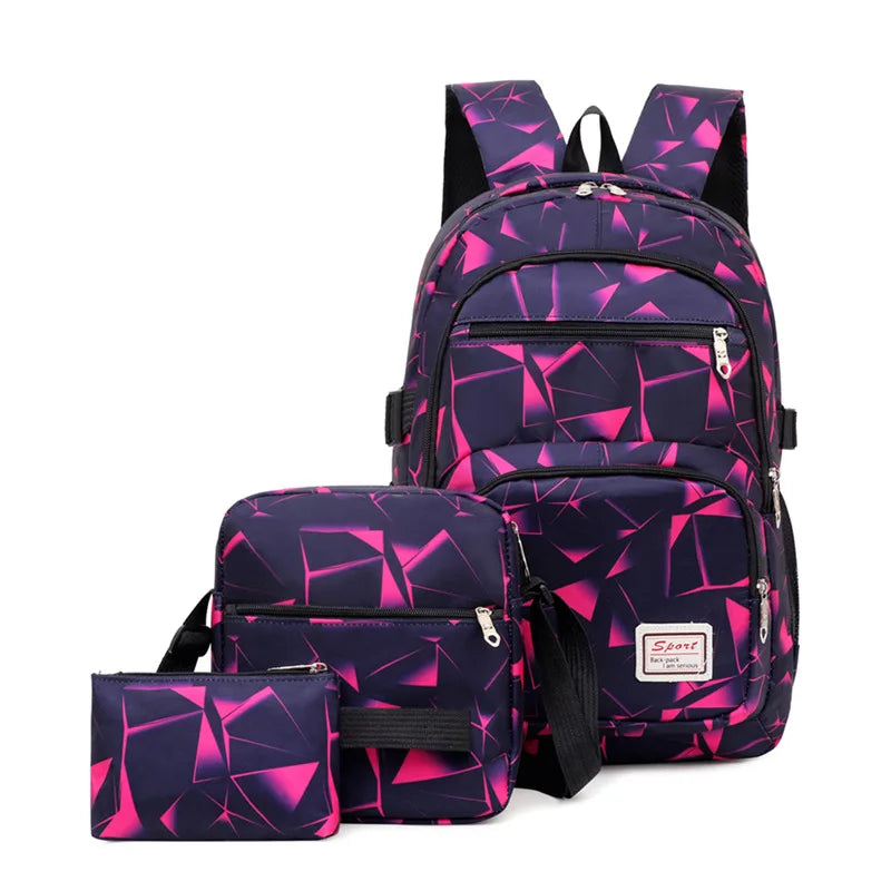 Femlion High School Bags Set: Backpack, Shoulder Bag, Student Travel Bag