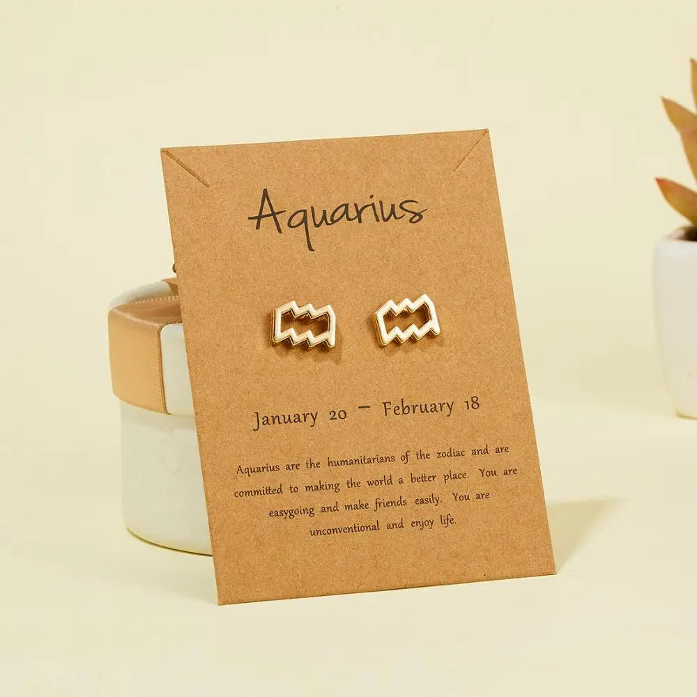 Femlion Zodiac Cartilage Stud Earrings | Astrology Constellation Minimalist Jewelry BoxFit