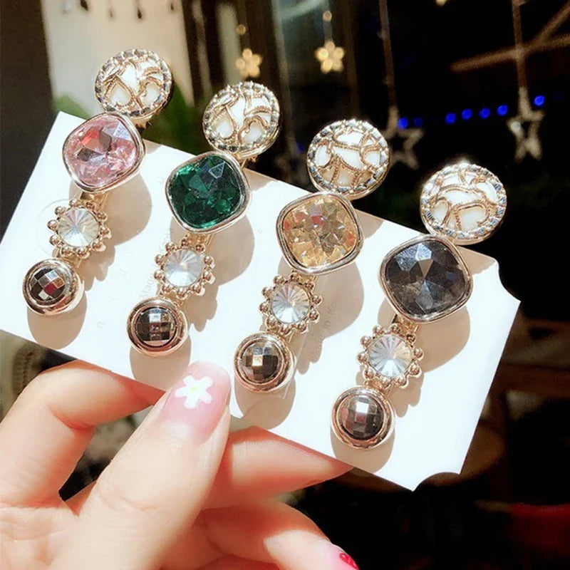 Femlion Geometric Crystal Hair Clips 2022 Fashion Barrettes Bobby Pins Hair Accessories