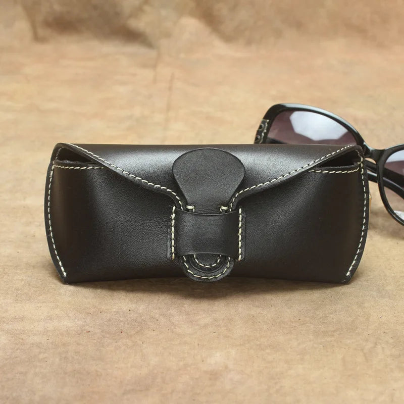 Femlion Genuine Leather Sunglass Bag Sunglasses Case Wallet Handmade Glasses Pouch