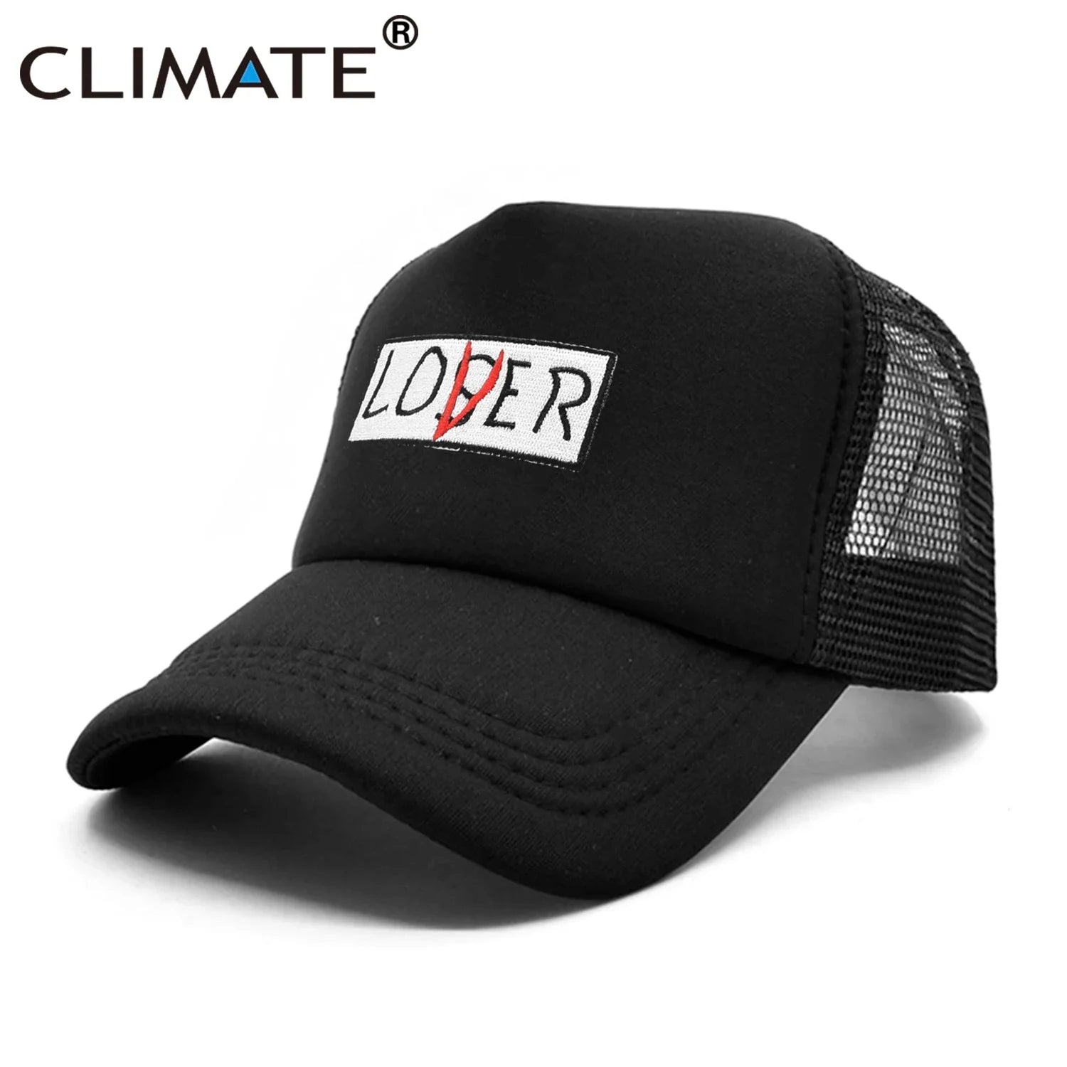 Femlion Climate Lover Loser Trucker Cap Black Men Women Youth Cool Hat