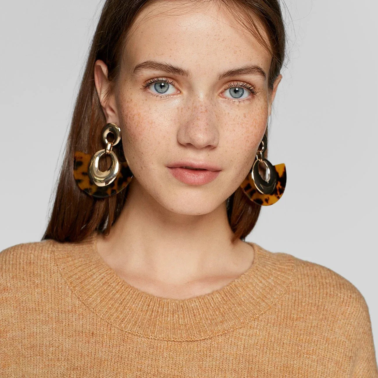 Femlion Geometric Tortoiseshell Acrylic Dangle Earrings