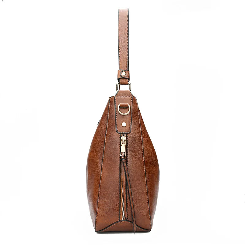 Femlion Vintage Crossbody Bag: Designer Soft Leather Handbag for Women